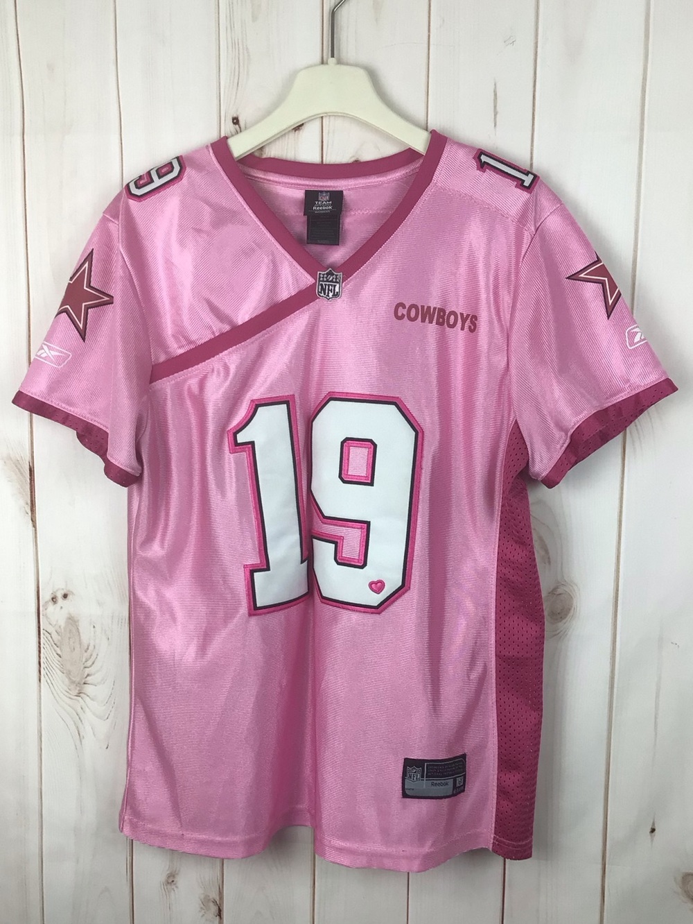 Reebok NFL Dallas Cowboys Miles Austin #19 pink women's jersey Size XL